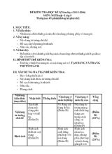 Đề kiểm tra học kì I (năm học 2015-2016) môn Mĩ thuật - Lớp 9 thời gian 45 phút (không kể phát đề)
